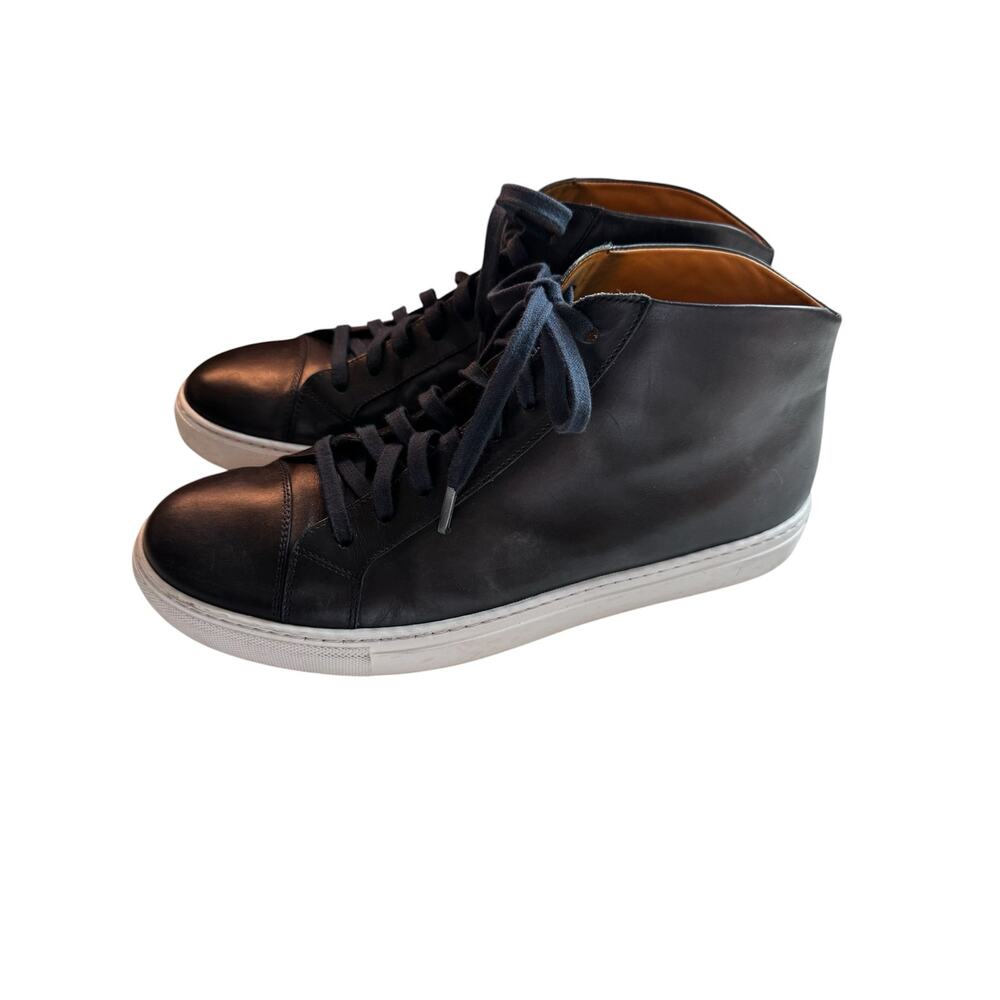 Men’s Magnanni Navy Leather Lace Up High Top Sneakers/Boots. Size 12
